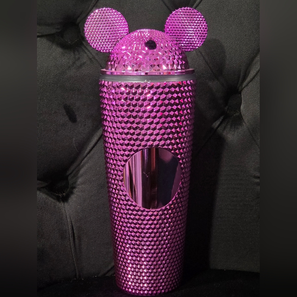Metallic 30oz Light Purple Studded Textured Tumbler with Mouse Ears